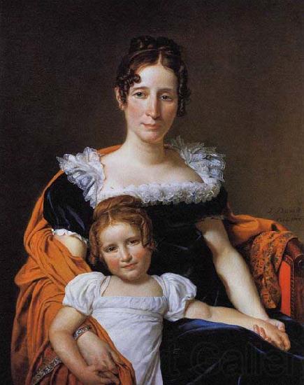 Jacques-Louis  David Portrait of the Comtesse Vilain XIIII and her Daughter Spain oil painting art